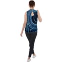 Fractal Mock Neck Chiffon Sleeveless Top View2