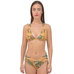 Abstract Pattern Geometric Backgrounds   Double Strap Halter Bikini Set by Eskimos