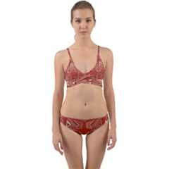 Abstract Pattern Geometric Backgrounds   Wrap Around Bikini Set by Eskimos