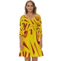 Abstract pattern geometric backgrounds   Shoulder Cut Out Zip Up Dress View1