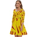 Abstract pattern geometric backgrounds   Shoulder Cut Out Zip Up Dress View2