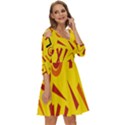 Abstract pattern geometric backgrounds   Shoulder Cut Out Zip Up Dress View3