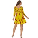 Abstract pattern geometric backgrounds   Shoulder Cut Out Zip Up Dress View4