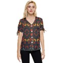 Abstract pattern geometric backgrounds   Bow Sleeve Button Up Top View1
