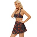 Abstract pattern geometric backgrounds   Vintage Style Bikini Top and Skirt Set  View2