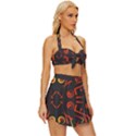 Abstract pattern geometric backgrounds   Vintage Style Bikini Top and Skirt Set  View3