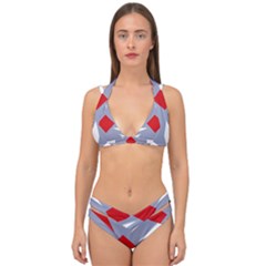 Abstract Pattern Geometric Backgrounds   Double Strap Halter Bikini Set by Eskimos