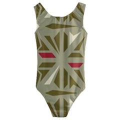Abstract Pattern Geometric Backgrounds   Kids  Cut-out Back One Piece Swimsuit by Eskimos