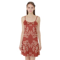 Floral Folk Damask Pattern Fantasy Flowers Floral Geometric Fantasy Satin Night Slip by Eskimos