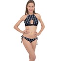 Skulls, Demonic Skull pattern, Frida Kahlo stylised Cross Front Halter Bikini Set View1