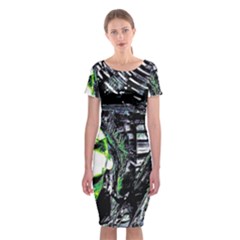 Dubstep Alien Classic Short Sleeve Midi Dress by MRNStudios