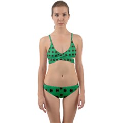 Butterflies In Fresh Green Environment Wrap Around Bikini Set by pepitasart