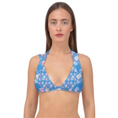 Notepads Pens And Pencils Double Strap Halter Bikini Top by SychEva
