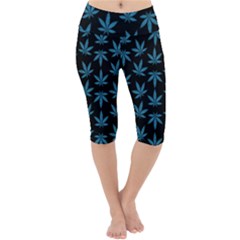 Weed Pattern Lightweight Velour Cropped Yoga Leggings by Valentinaart