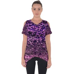 Purple  Waves Abstract Series No2 Cut Out Side Drop Tee by DimitriosArt