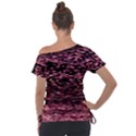 Pink  waves flow series 11 Off Shoulder Tie-Up Tee View2