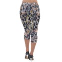 Modern Camo Tropical Print Design Lightweight Velour Capri Leggings  View2