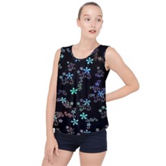 Flowers Pattern Bubble Hem Chiffon Tank Top by Sparkle