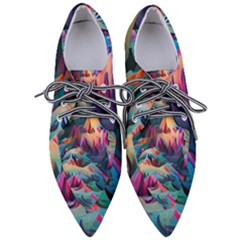 Colorful Mountains Pointed Oxford Shoes by Dazzleway