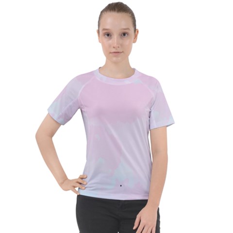 Watercolor Clouds Women s Sport Raglan Tee by Littlebird