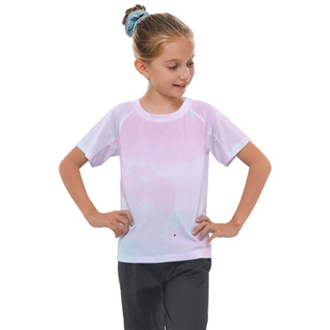 Watercolor Clouds Kids  Mesh Piece Tee by Littlebird