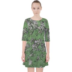 Modern Camo Grunge Print Quarter Sleeve Pocket Dress by dflcprintsclothing