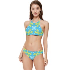Abstract Pattern Geometric Backgrounds   Banded Triangle Bikini Set by Eskimos