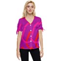 Abstract pattern geometric backgrounds   Bow Sleeve Button Up Top View1