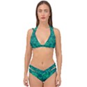 Abstract pattern geometric backgrounds   Double Strap Halter Bikini Set View1