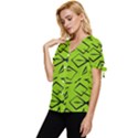 Abstract pattern geometric backgrounds   Bow Sleeve Button Up Top View2