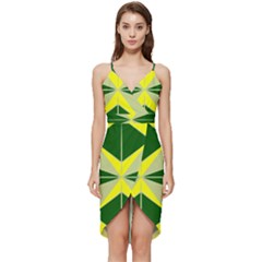 Abstract Pattern Geometric Backgrounds   Wrap Frill Dress by Eskimos