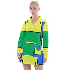 Abstract Pattern Geometric Backgrounds   Women s Long Sleeve Casual Dress by Eskimos