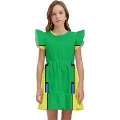 Abstract Pattern Geometric Backgrounds   Kids  Winged Sleeve Dress by Eskimos