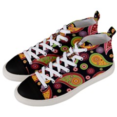 Paisley Pattern Design Men s Mid-top Canvas Sneakers by befabulous