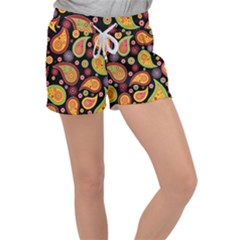 Paisley Pattern Design Velour Lounge Shorts by befabulous