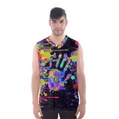 Crazy Multicolored Each Other Running Splashes Hand 1 Men s Basketball Tank Top by EDDArt