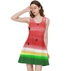 Painted Watermelon Pattern, Fruit Themed Apparel Inside Out Racerback Dress by Casemiro