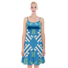 Abstract Pattern Geometric Backgrounds   Spaghetti Strap Velvet Dress by Eskimos