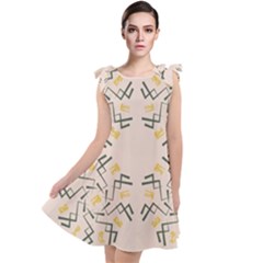 Abstract Pattern Geometric Backgrounds   Tie Up Tunic Dress by Eskimos