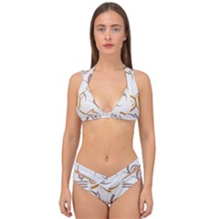 Abstract Pattern Geometric Backgrounds   Double Strap Halter Bikini Set by Eskimos