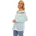 Flower Of Life  Off Shoulder Chiffon Pocket Shirt View2