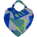 Abstract pattern geometric backgrounds   Giant Heart Shaped Tote View2