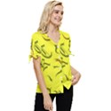 Abstract pattern geometric backgrounds   Bow Sleeve Button Up Top View3