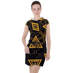 Abstract Pattern Geometric Backgrounds   Drawstring Hooded Dress by Eskimos