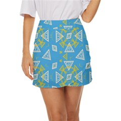 Abstract Pattern Geometric Backgrounds   Mini Front Wrap Skirt by Eskimos