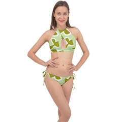 Abstract Pattern Geometric Backgrounds   Cross Front Halter Bikini Set by Eskimos