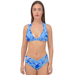 Abstract Pattern Geometric Backgrounds   Double Strap Halter Bikini Set by Eskimos