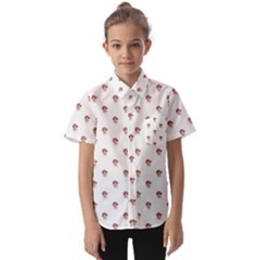 Weird Fantasy Bird Drawing Motif Pattern Kids  Short Sleeve Shirt by dflcprintsclothing