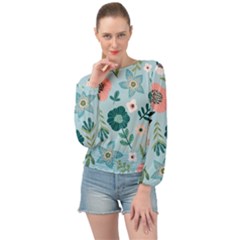 Flower Banded Bottom Chiffon Top by zappwaits