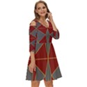 Abstract pattern geometric backgrounds   Shoulder Cut Out Zip Up Dress View3